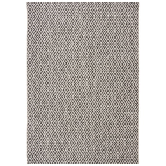 SAFAVIEH Courtyard Adair Geometric Indoor/Outdoor Area Rug, Beige/Black, 5'3" x 7'7"