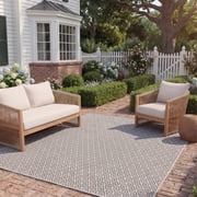 Safavieh Courtyard Adair Geometric Indoor/Outdoor Area Rug, Beige/Black, 5'3" x 7'7"