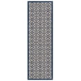 thumbnail image 1 of Safavieh Courtyard Adam Geometric Indoor/Outdoor Runner Rug, Beige/Navy, 2'3" x 6'7", 1 of 11