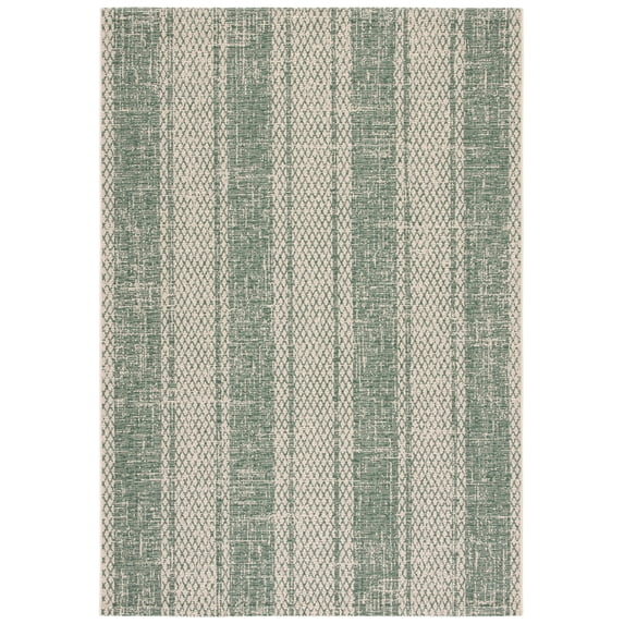 Safavieh Courtyard Adam Striped Indoor/Outdoor Area Rug, Beige/Dark Green, 2' x 3'7"