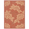thumbnail image 1 of Safavieh Courtyard Adrian Floral Indoor/Outdoor Area Rug, Brick Red/Natural, 4' x 5'7", 1 of 8