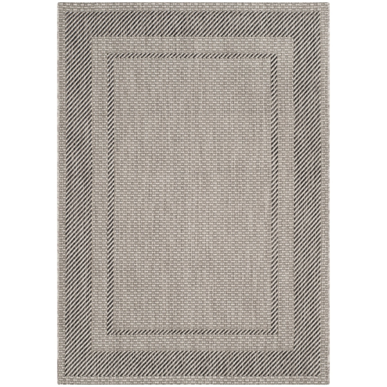 SAFAVIEH Courtyard Agnes Bordered Indoor/Outdoor Area Rug, Beige/Black ...