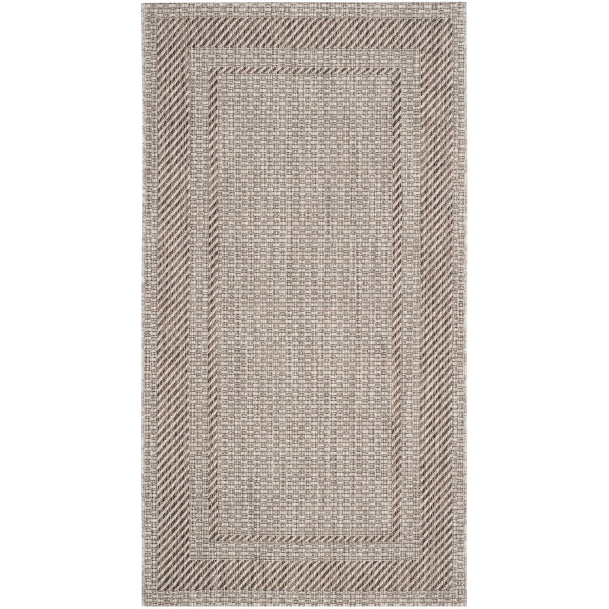 SAFAVIEH Courtyard Agnes Bordered Indoor/Outdoor Area Rug, Beige/Brown ...