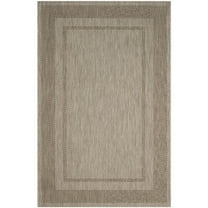 SAFAVIEH Courtyard Agnes Bordered Indoor/Outdoor Area Rug, Beige/Brown, 4' x 5'7"