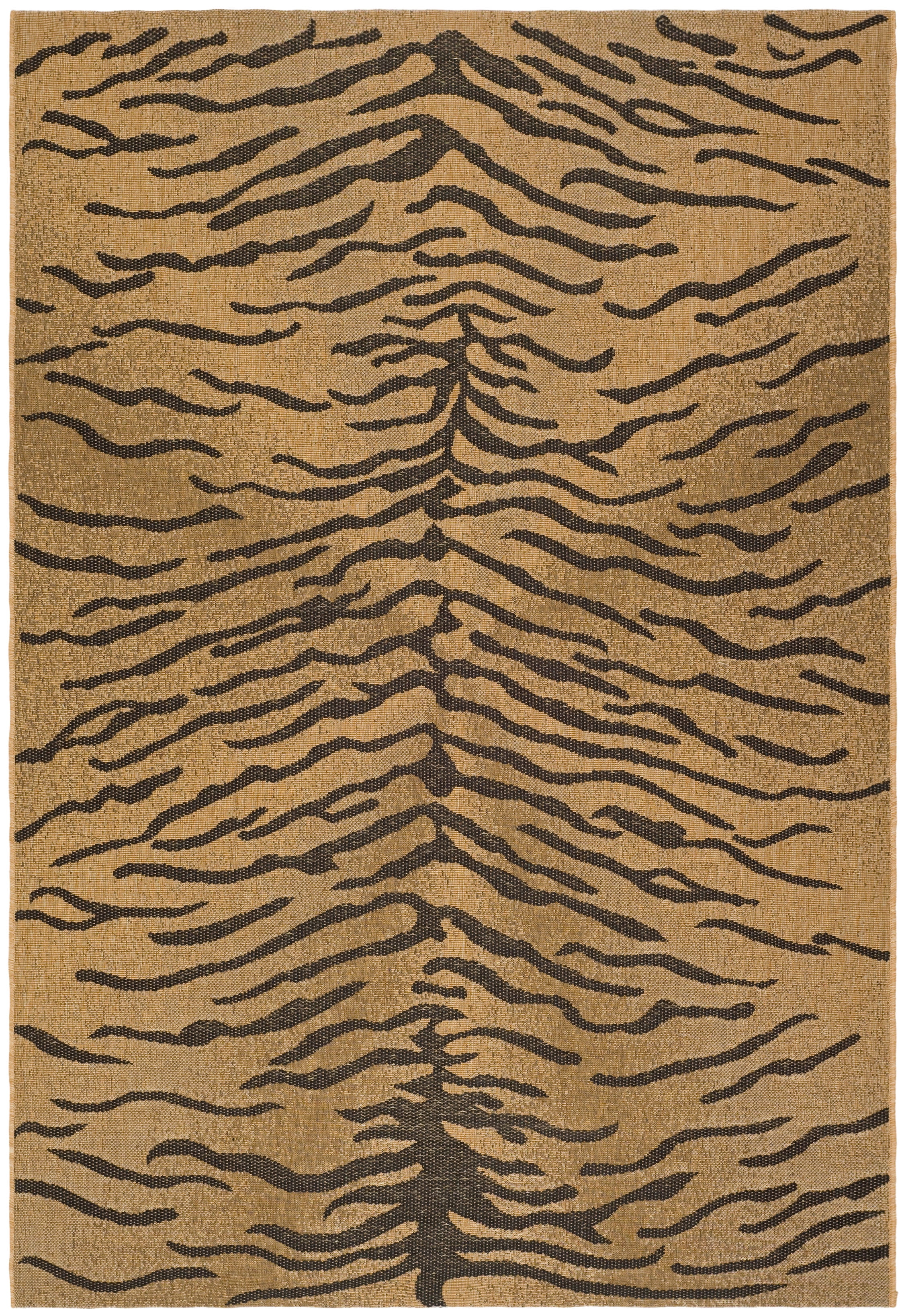 Gold and Black Animal Print Indoor/Outdoor Area Rug