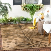 Safavieh Courtyard Aidan Animal Indoor/Outdoor Area Rug, Gold/Natural, 5'3" x 7'7"