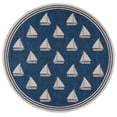 thumbnail image 1 of Safavieh Courtyard Ainsley Sailboat Indoor/Outdoor Area Rug, Navy/Beige, 6'7" x 6'7" Round, 1 of 10