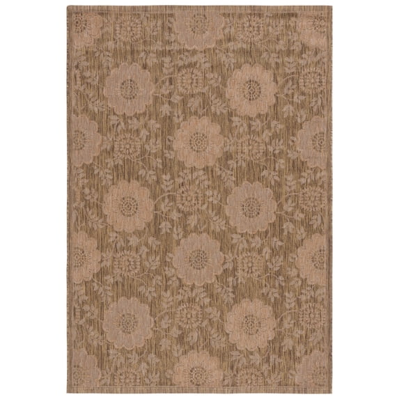 Safavieh Courtyard Alan Floral Indoor/Outdoor Area Rug, Gold/Natural, 2'7" x 5'