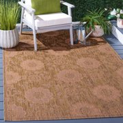 Safavieh Courtyard Alan Floral Indoor/Outdoor Area Rug, Gold/Natural, 5'3" x 7'7"