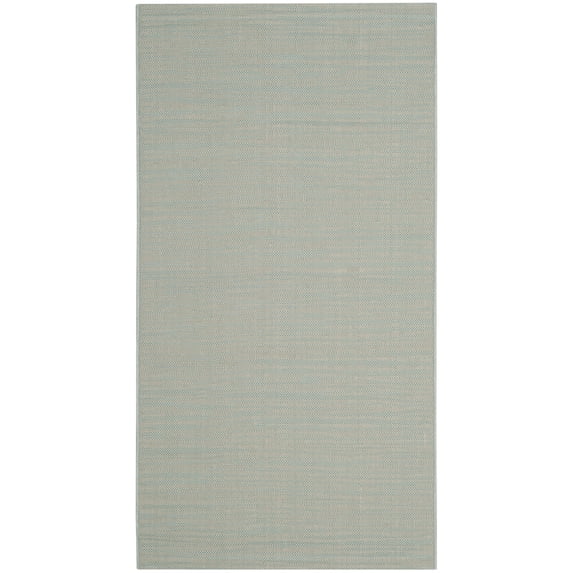 SAFAVIEH Courtyard Alana Contemporary Indoor/Outdoor Area Rug, 2'7" x 5', Aqua/Cream