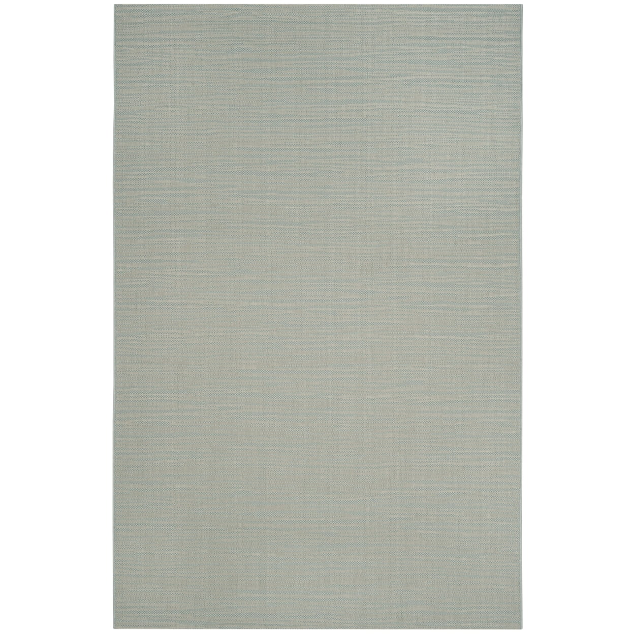 Aqua and Cream Contemporary Indoor/Outdoor Rug 6'7" x 9'6"