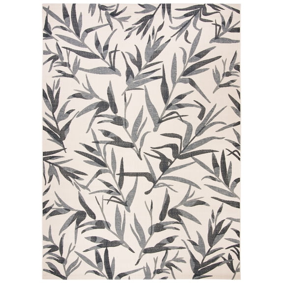 Safavieh Courtyard Alannis Botanical Indoor/Outdoor Area Rug, Beige/Anthracite, 9' x 12'
