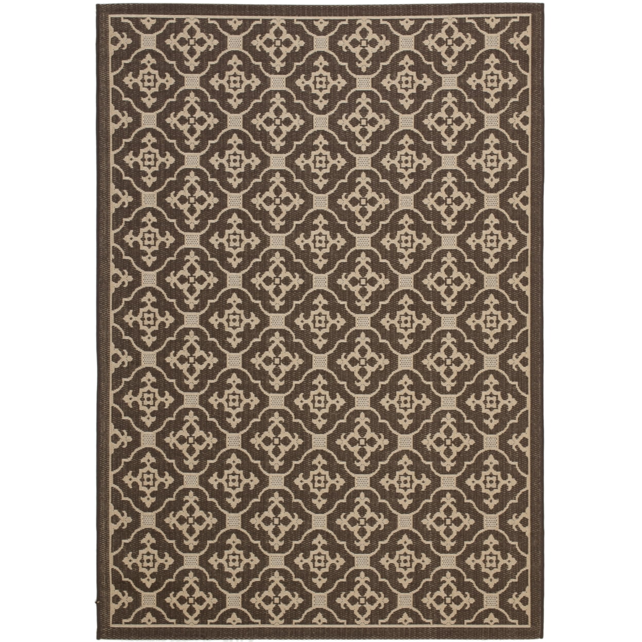 SAFAVIEH Courtyard Alastar Geometric Indoor/Outdoor Area Rug, Chocolate ...