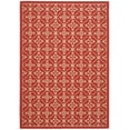 thumbnail image 1 of SAFAVIEH Courtyard Alastar Geometric Indoor/Outdoor Area Rug, Red/Creme, 6'7" x 9'6", 1 of 4