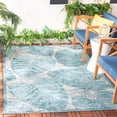 thumbnail image 1 of SAFAVIEH Courtyard Alene Floral Indoor/Outdoor Area Rug, 5'3" x 7'7", Grey/Aqua, 1 of 9