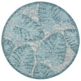 thumbnail image 1 of SAFAVIEH Courtyard Alene Floral Indoor/Outdoor Area Rug, 6'7" x 6'7" Round, Grey/Aqua, 1 of 8