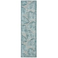 thumbnail image 1 of SAFAVIEH Courtyard Alene Floral Indoor/Outdoor Runner, 2'3" x 8', Grey/Aqua, 1 of 4