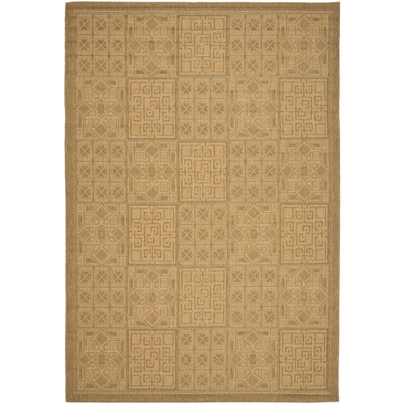 Safavieh Courtyard Alex Geometric Indoor/Outdoor Area Rug, Gold/Natural, 5'3" x 7'7"