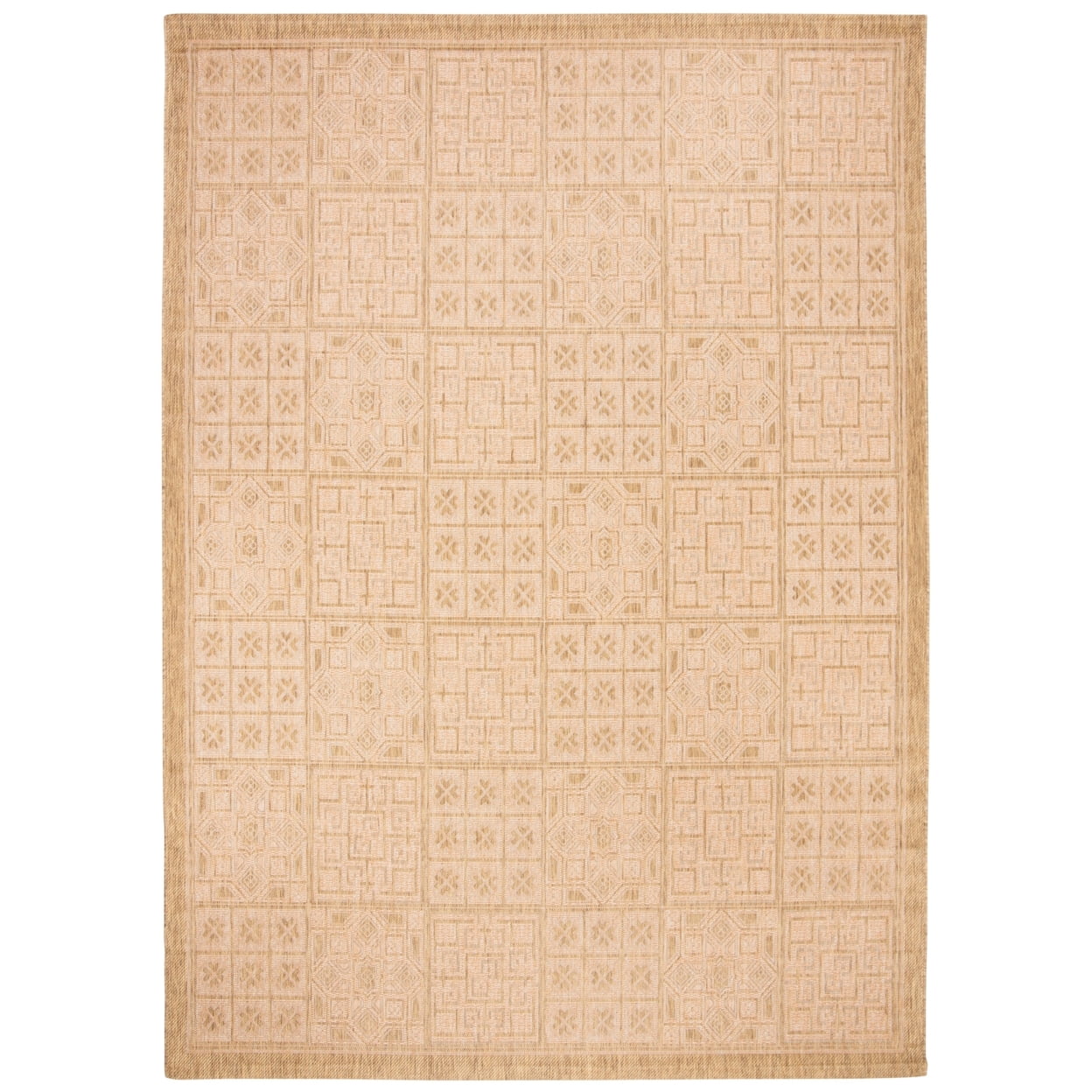 Gold and Natural Flat Woven Synthetic Area Rug, 8' x 11'