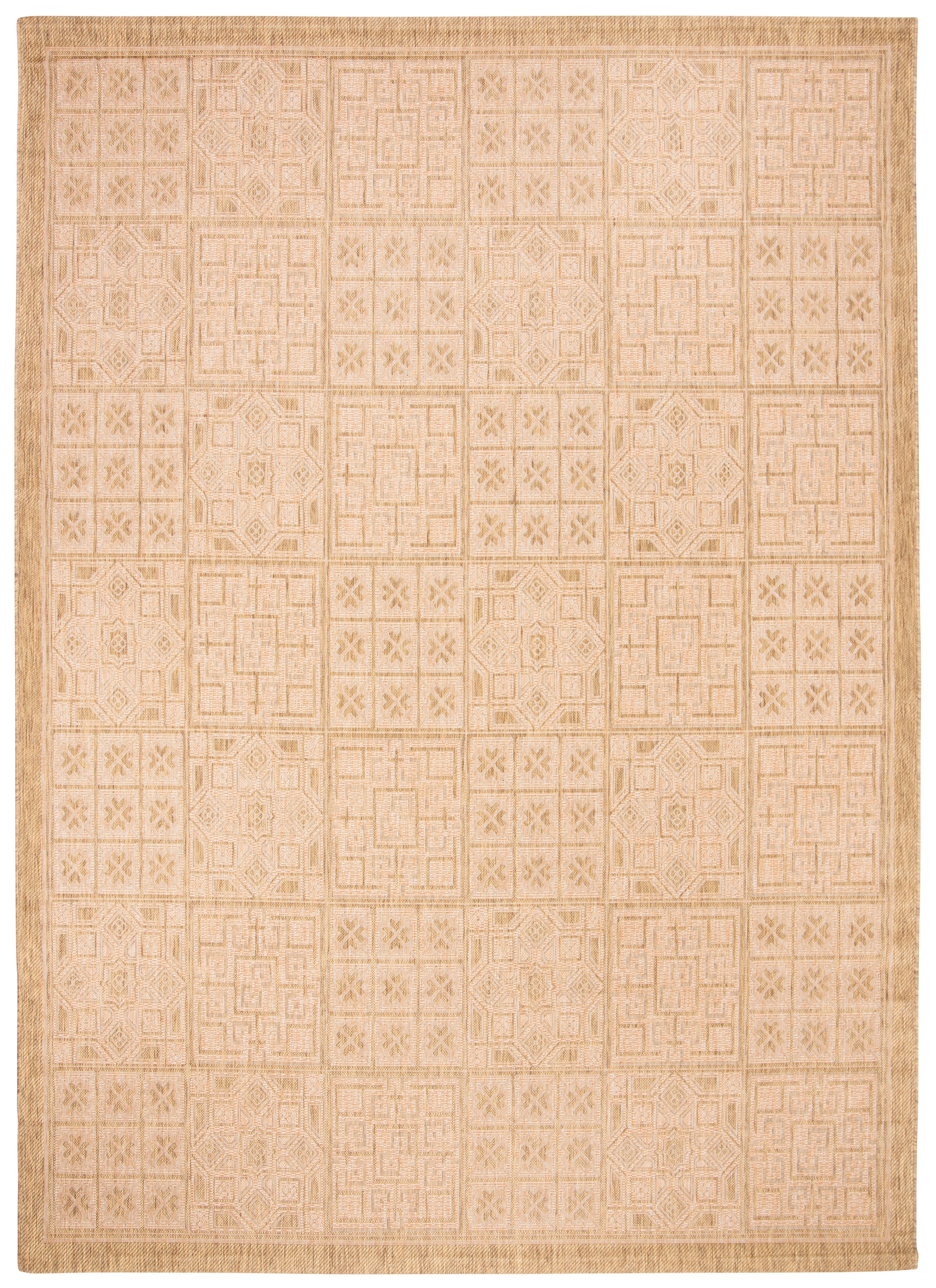 Safavieh Courtyard Alex Geometric Indoor/Outdoor Area Rug, Gold/Natural, 9' x 12'