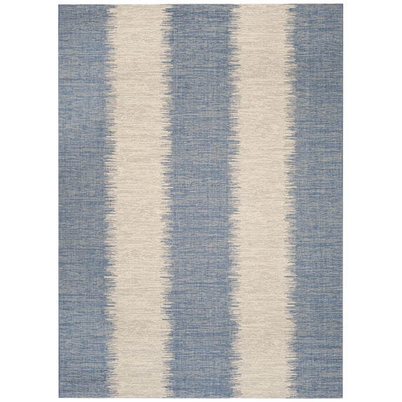SAFAVIEH Courtyard Alexa Striped Indoor/Outdoor Area Rug, Beige/Blue, 8' x 11'