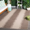 thumbnail image 1 of SAFAVIEH Courtyard Alexa Striped Indoor/Outdoor Area Rug, Beige/Brown, 5'3" x 7'7", 1 of 11