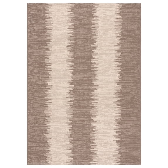 SAFAVIEH Courtyard Alexa Striped Indoor/Outdoor Area Rug, Beige/Brown, 6'7" x 9'6"