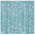 thumbnail image 1 of SAFAVIEH Courtyard Alfonso Chevron Indoor/Outdoor Area Rug, Blue/Grey, 6'7" x 6'7" Square, 1 of 13