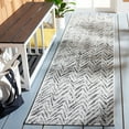 thumbnail image 1 of SAFAVIEH Courtyard Alfonso Chevron Indoor/Outdoor Runner Rug, Grey/Black, 2'2" x 9', 1 of 9