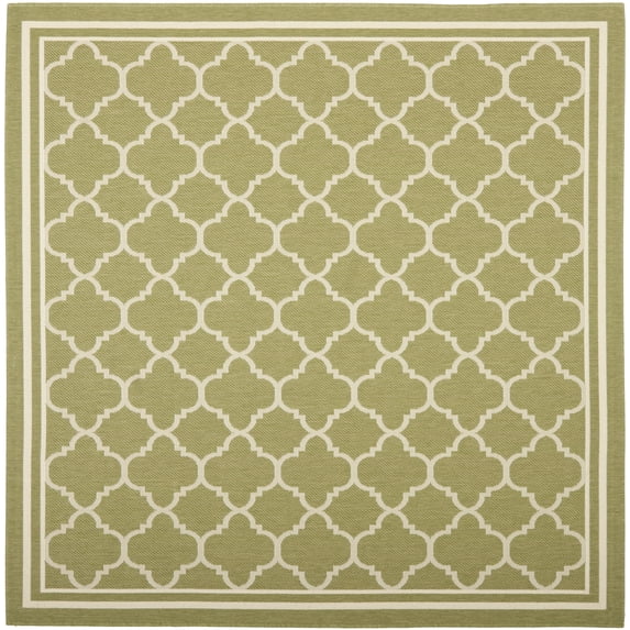 Safavieh Courtyard Alina Geometric Quatrefoil Indoor/Outdoor Area Rug, Green/Beige, 4' x 4' Square