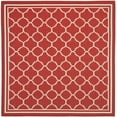 thumbnail image 1 of SAFAVIEH Courtyard Alina Geometric Quatrefoil Indoor/Outdoor Area Rug, Red/Bone, 4' x 4' Square, 1 of 14