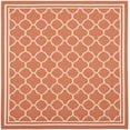 thumbnail image 1 of Safavieh Courtyard Alina Geometric Quatrefoil Indoor/Outdoor Area Rug, Terracotta/Bone, 4' x 4' Square, 1 of 15