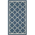 thumbnail image 1 of SAFAVIEH Courtyard Alina Geometric Quatrefoil Indoor/Outdoor Area Rug, Navy/Beige, 4' x 5'7", 1 of 10