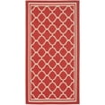 thumbnail image 1 of SAFAVIEH Courtyard Alina Geometric Quatrefoil Indoor/Outdoor Area Rug, Red/Bone, 4' x 5'7", 1 of 14
