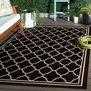 Safavieh Courtyard Alina Geometric Quatrefoil Indoor/Outdoor Area Rug, Black/Beige, 5'3" x 7'7"