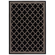 Safavieh Courtyard Alina Geometric Quatrefoil Indoor/Outdoor Area Rug, Black/Beige, 5'3" x 7'7"