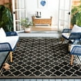 thumbnail image 1 of Safavieh Courtyard Alina Geometric Quatrefoil Indoor/Outdoor Area Rug, Black/Beige, 6'7" x 6'7" Square, 1 of 16