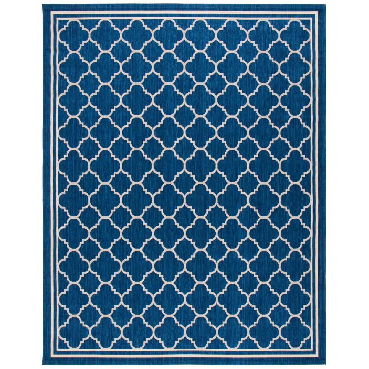 Courtyard 6'7" x 9'6" Blue Synthetic Flat Woven Round Rug