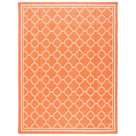 Safavieh Courtyard Alina Geometric Quatrefoil Indoor/Outdoor Area Rug, Terracotta/Bone, 8' x 11'