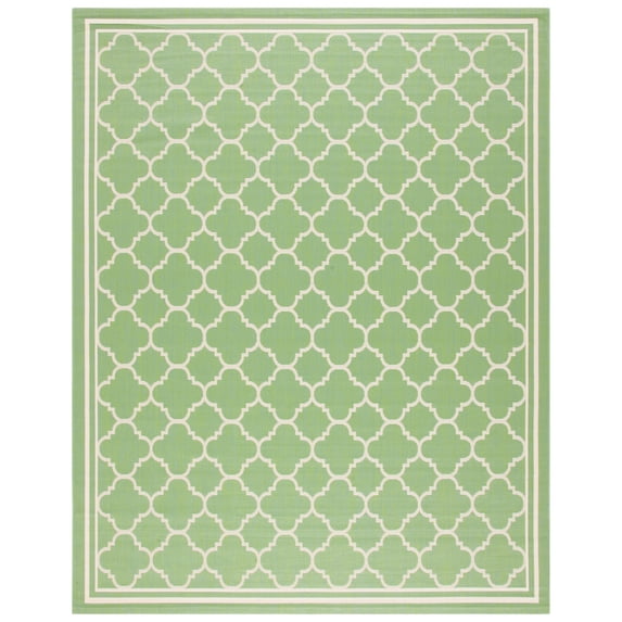 Safavieh Courtyard Alina Geometric Quatrefoil Indoor/Outdoor Area Rug, Green/Beige, 9' x 12'