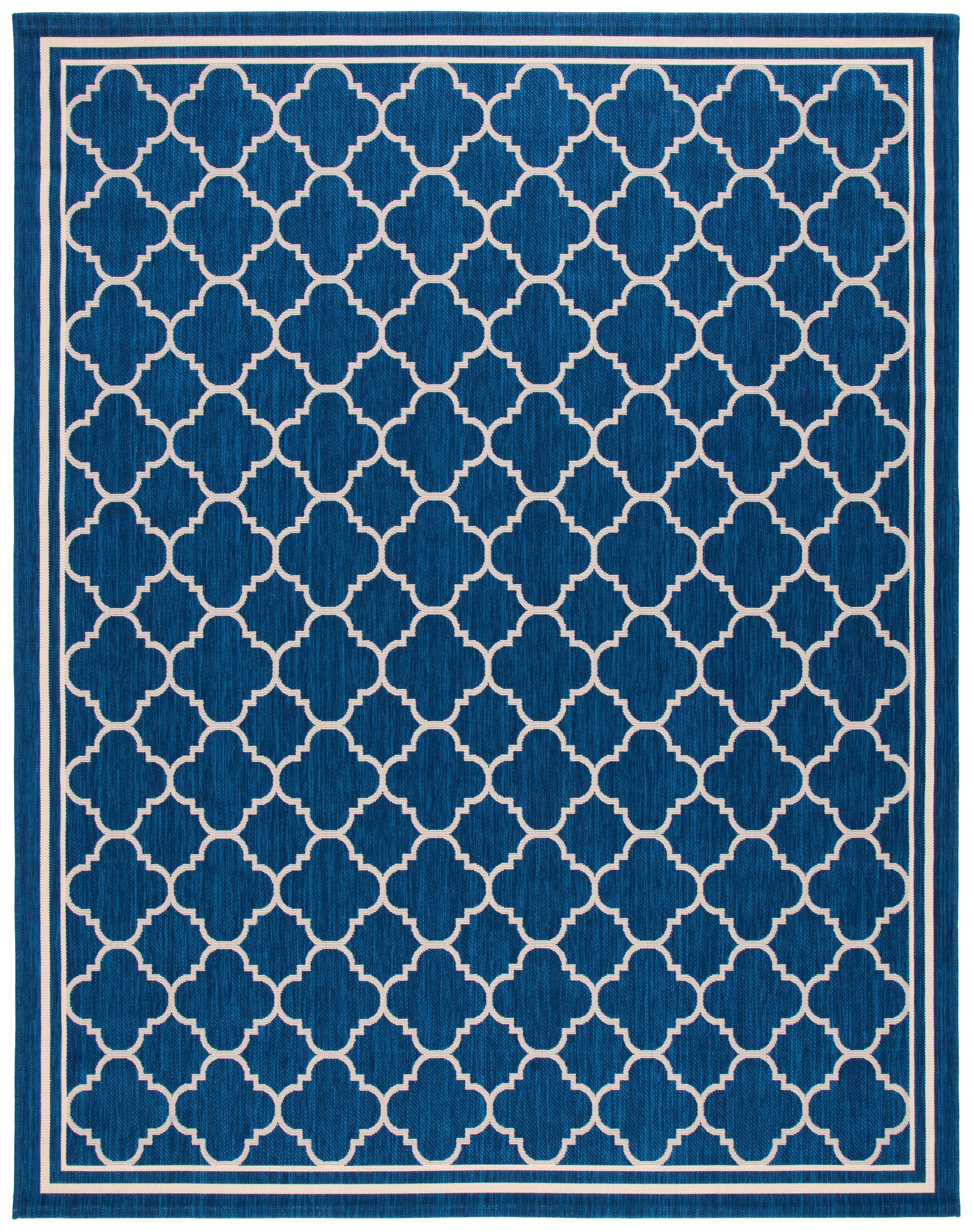 Safavieh Courtyard Alina Geometric Quatrefoil Indoor/Outdoor Area Rug, Navy/Beige, 9' x 12'