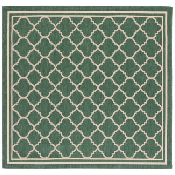 Safavieh Courtyard Alina Geometric Quatrefoil Indoor/Outdoor Area Rug, Dark Green/Beige, 6'7" x 6'7" Square