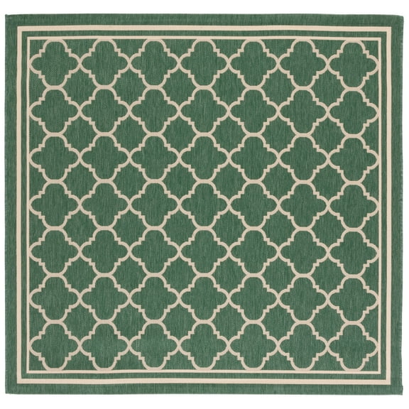 Safavieh Courtyard Alina Geometric Quatrefoil Indoor/Outdoor Area Rug, Dark Green/Beige, 6'7" x 6'7" Square