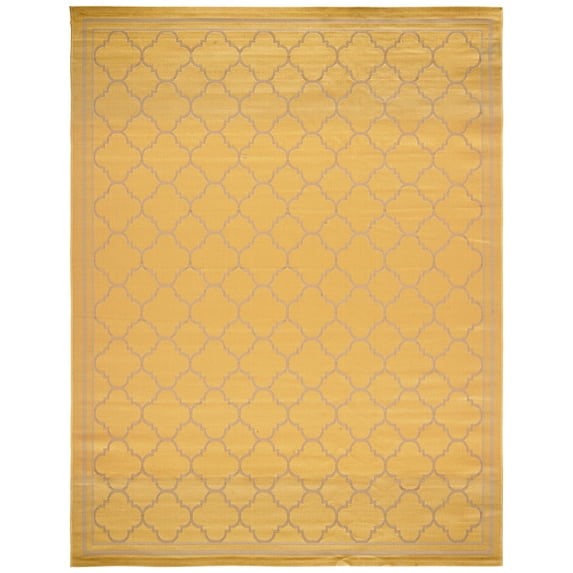 Safavieh Courtyard Alina Geometric Quatrefoil Indoor/Outdoor Area Rug, Gold/Beige, 9' x 12'