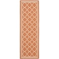 thumbnail image 1 of SAFAVIEH Courtyard Alina Geometric Quatrefoil Indoor/Outdoor Runner Rug, Terracotta/Bone, 2'3" x 14', 1 of 12