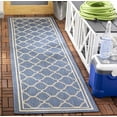 thumbnail image 1 of Safavieh Courtyard Alina Geometric Quatrefoil Indoor/Outdoor Runner Rug, Blue/Beige, 2'3" x 16', 1 of 9