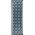 thumbnail image 1 of Safavieh Courtyard Alina Geometric Quatrefoil Indoor/Outdoor Runner Rug, Navy/Beige, 2'3" x 18', 1 of 9