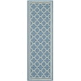 thumbnail image 1 of Safavieh Courtyard Alina Geometric Quatrefoil Indoor/Outdoor Runner Rug, Blue/Beige, 2'3" x 9', 1 of 9