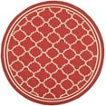 thumbnail image 1 of SAFAVIEH Courtyard Alina Geometric Quatrefoil Indoor/Outdoor Area Rug, Red/Bone, 5'3" x 5'3" Round, 1 of 10