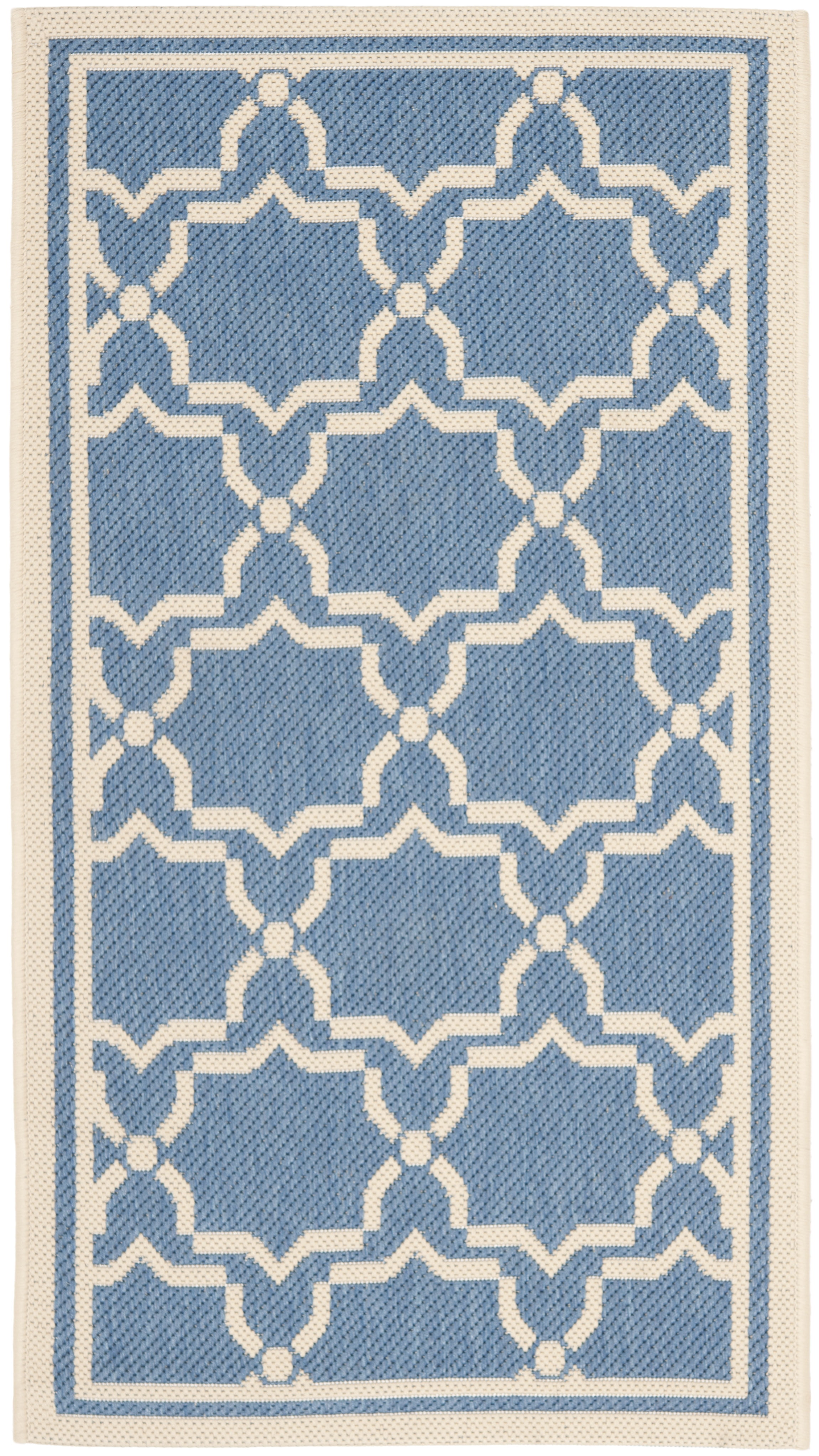SAFAVIEH Courtyard Allison Geometric Bordered Indoor/Outdoor Area Rug ...